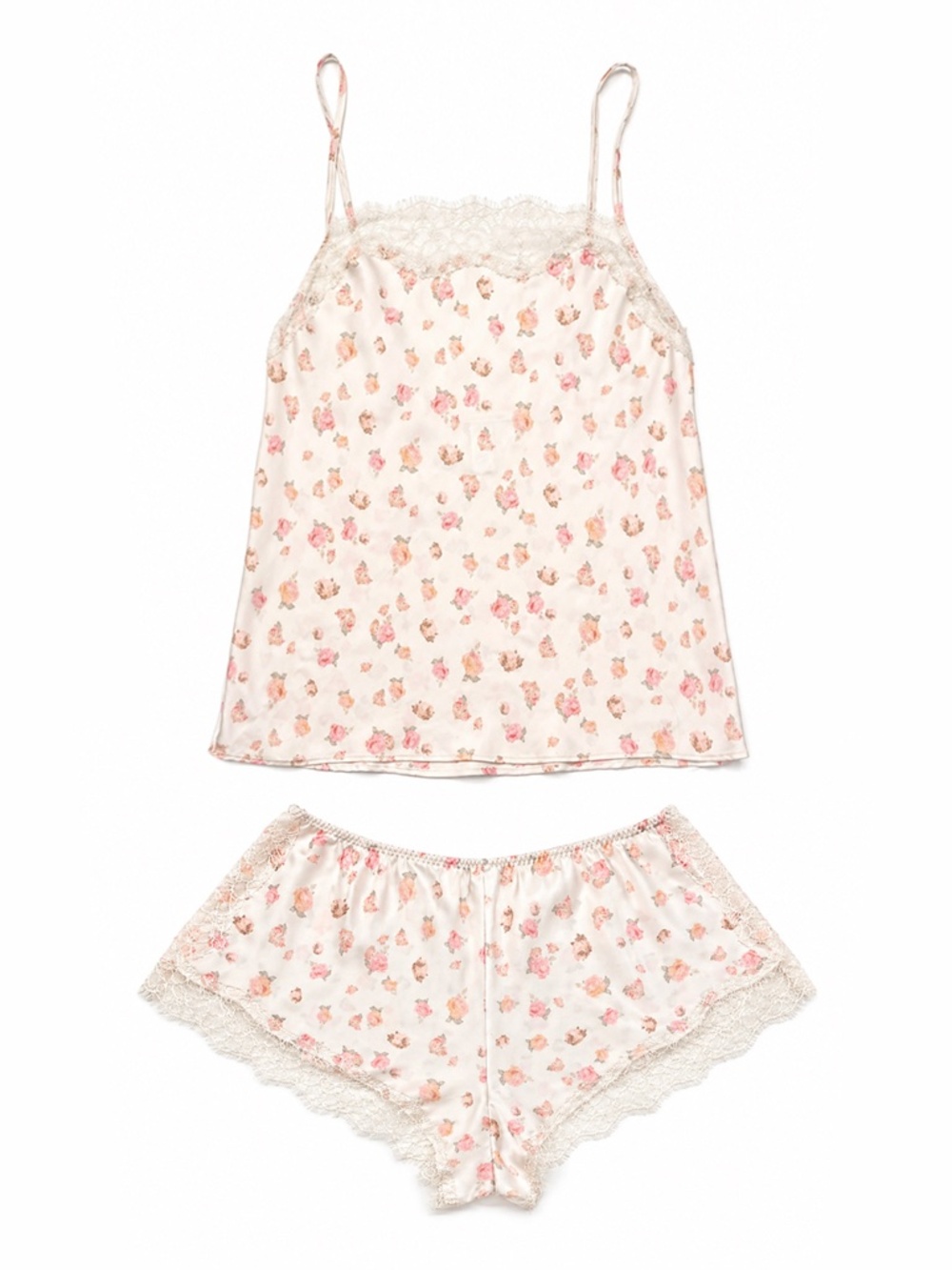 *Rare* Victorias Secret Satin & Lace Cami Set in Toss the Roses